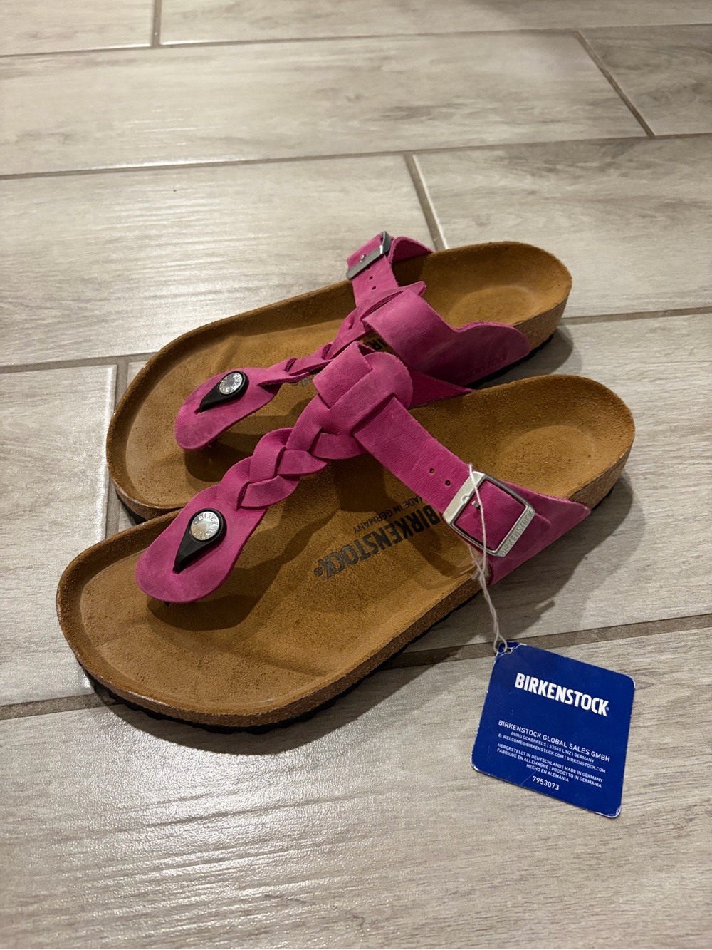 Birkenstock Gizeh Braided Sandal Festival Fuchsia Oiled Leather EU 41 |US 10 NEW